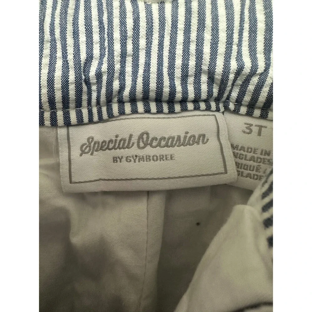 Gymboree Boys Blue White Seersucker Special Occasion Dress Pants Trousers 3T NWT